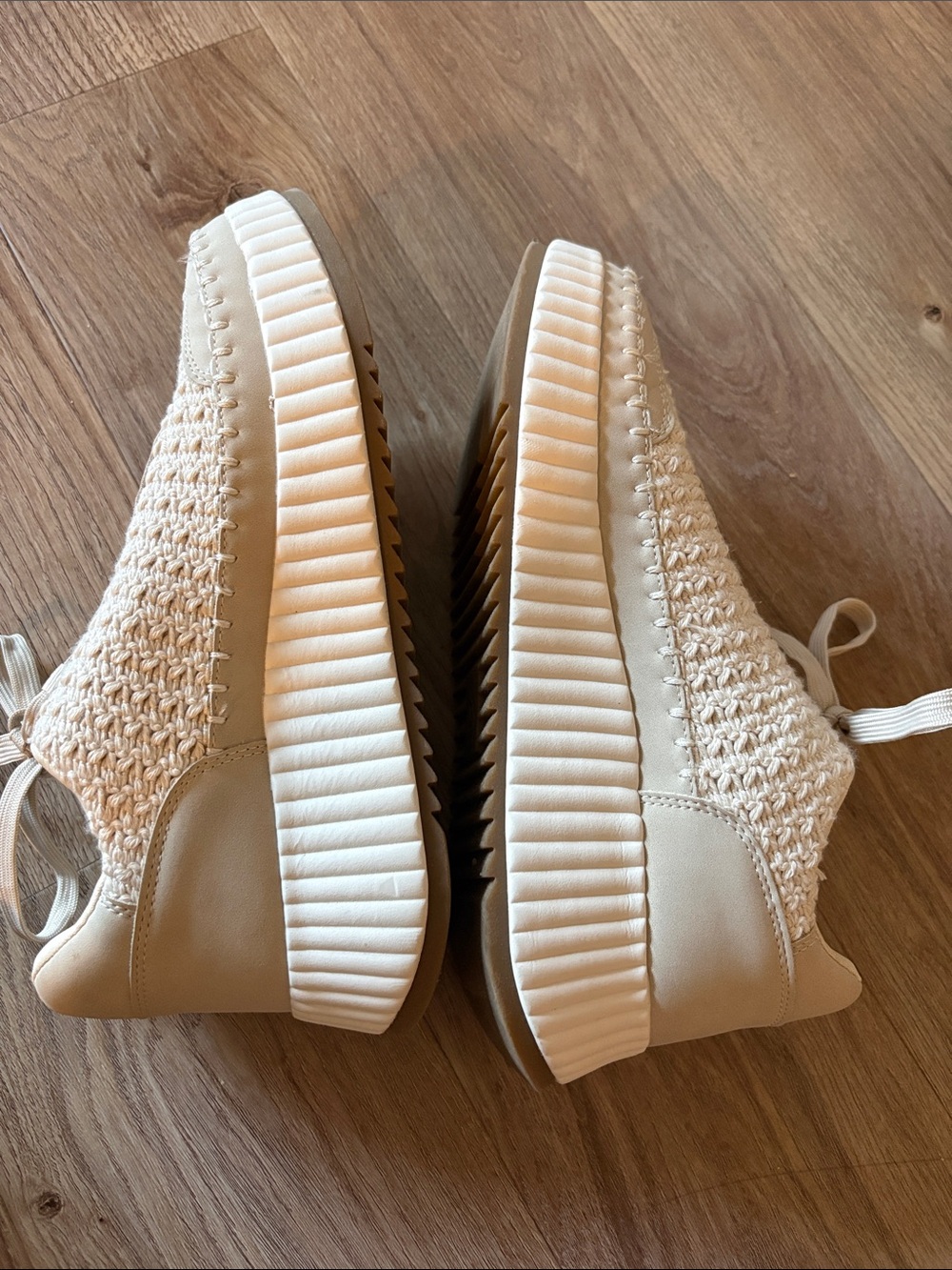 Dolce Vita Cream Knit Lace-Up Sneakers - Picture 3 of 5